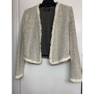 Bagatelle cropped black and white blazer